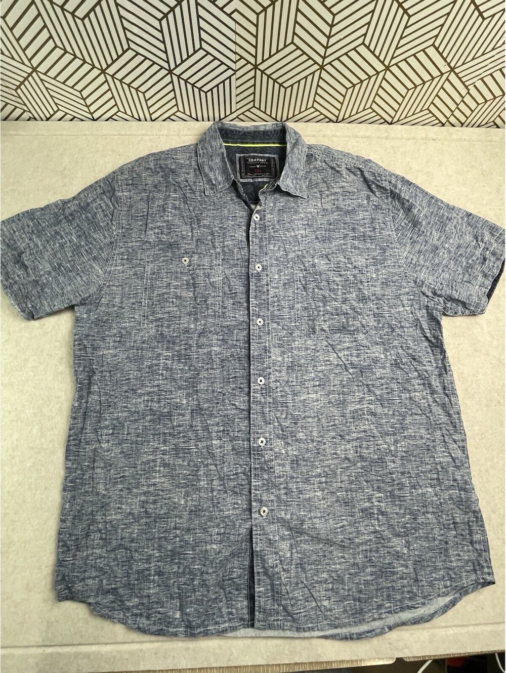 Company Eighty One RN 64866 Short Sleeve Button Down 100% Cotton Shirt Size 2XL